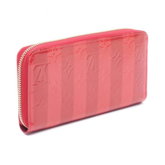 Louis Vuitton Zippy Wallet, Round Long Leather, Vernis Rayeur, Women's, Red a... - Picture 2 of 8